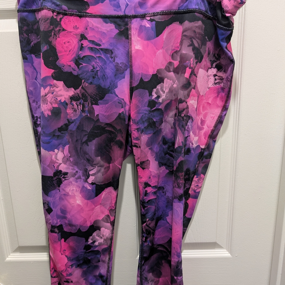 Floral Pink and Purple Leggings
